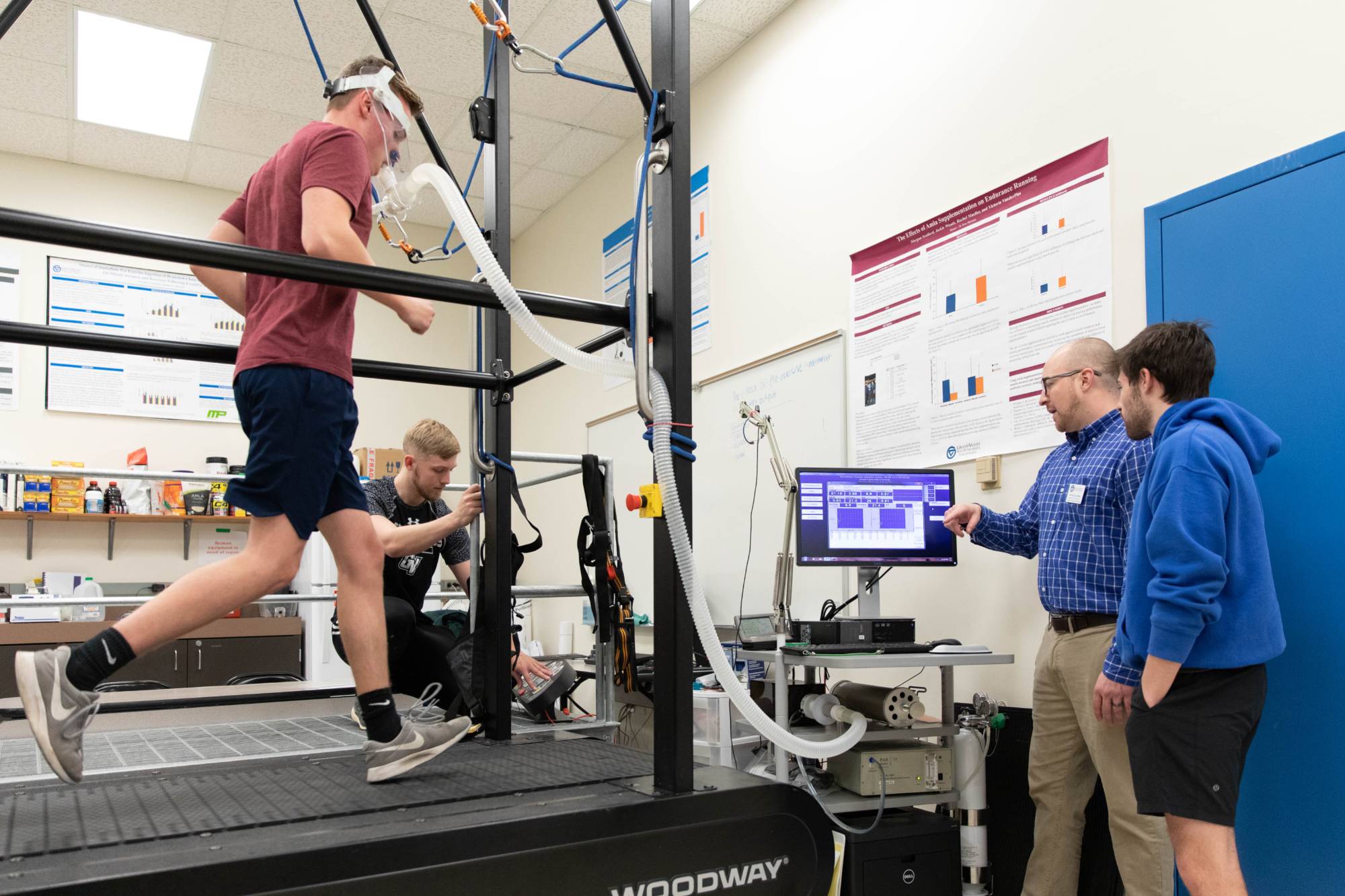 person running on treadmill